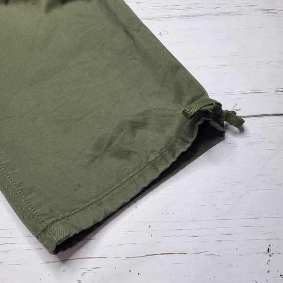 Moussy Vintage Fayette Cargo Pants Olive Green Tie Cuffs Wide Leg Utility XS - Picture 9 of 12